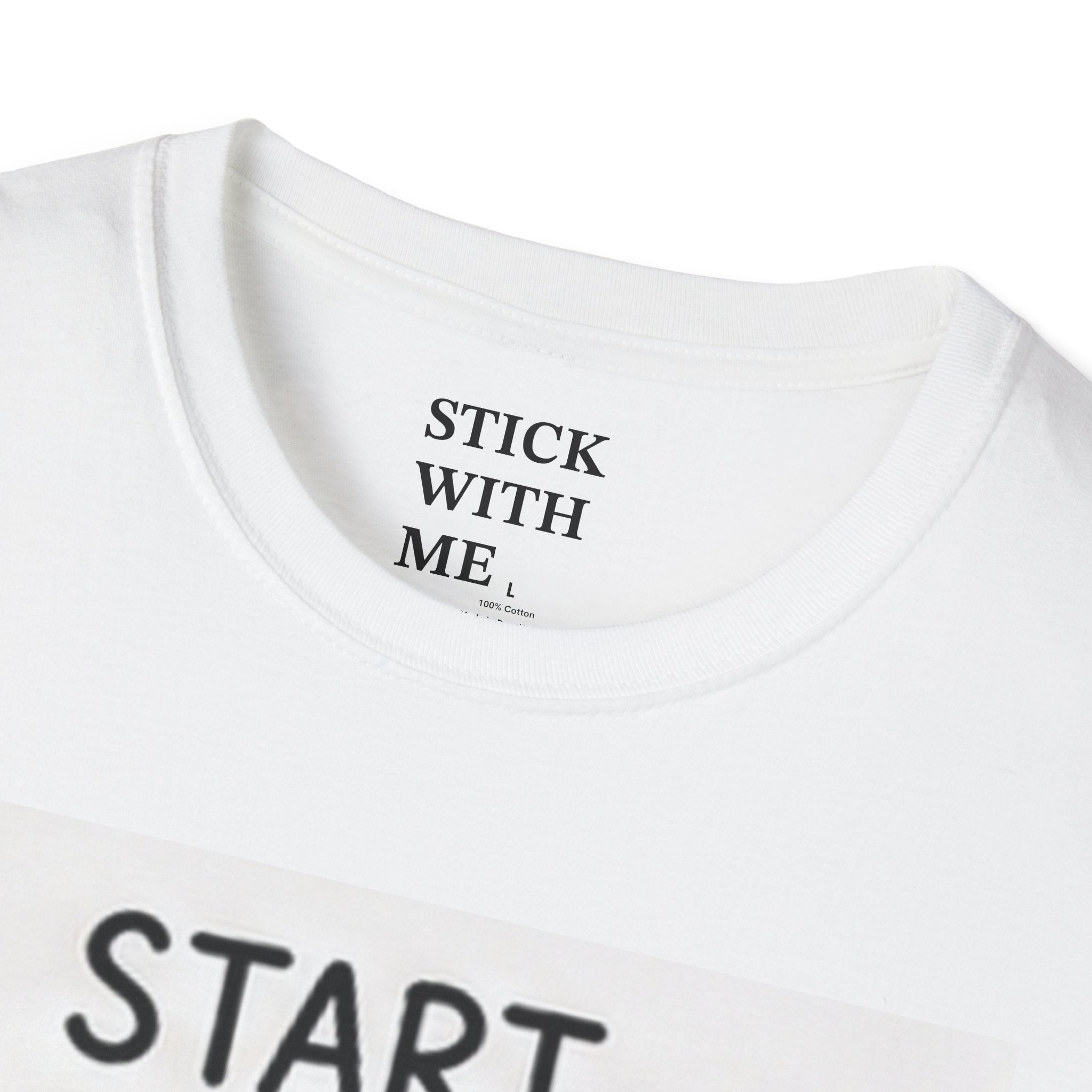 Start Small T-Shirt — Minimalist Motivational Tee with Stick Figure Planting Design